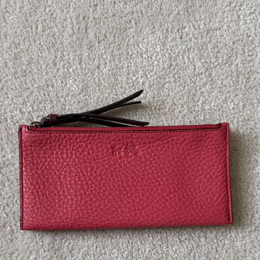 Coach Bleecker Double Zip Leather Wallet